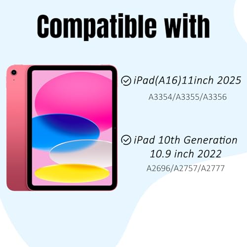 Cabreche Compatible with iPad (A16) 11th Generation 11 Inch 2025,Compatible with 10th Generation Case 2022 Compatible with iPad 10.9 Inch Case Pencil Holder Soft Back Women Girls Cute-Pink Bowknot - Image 2
