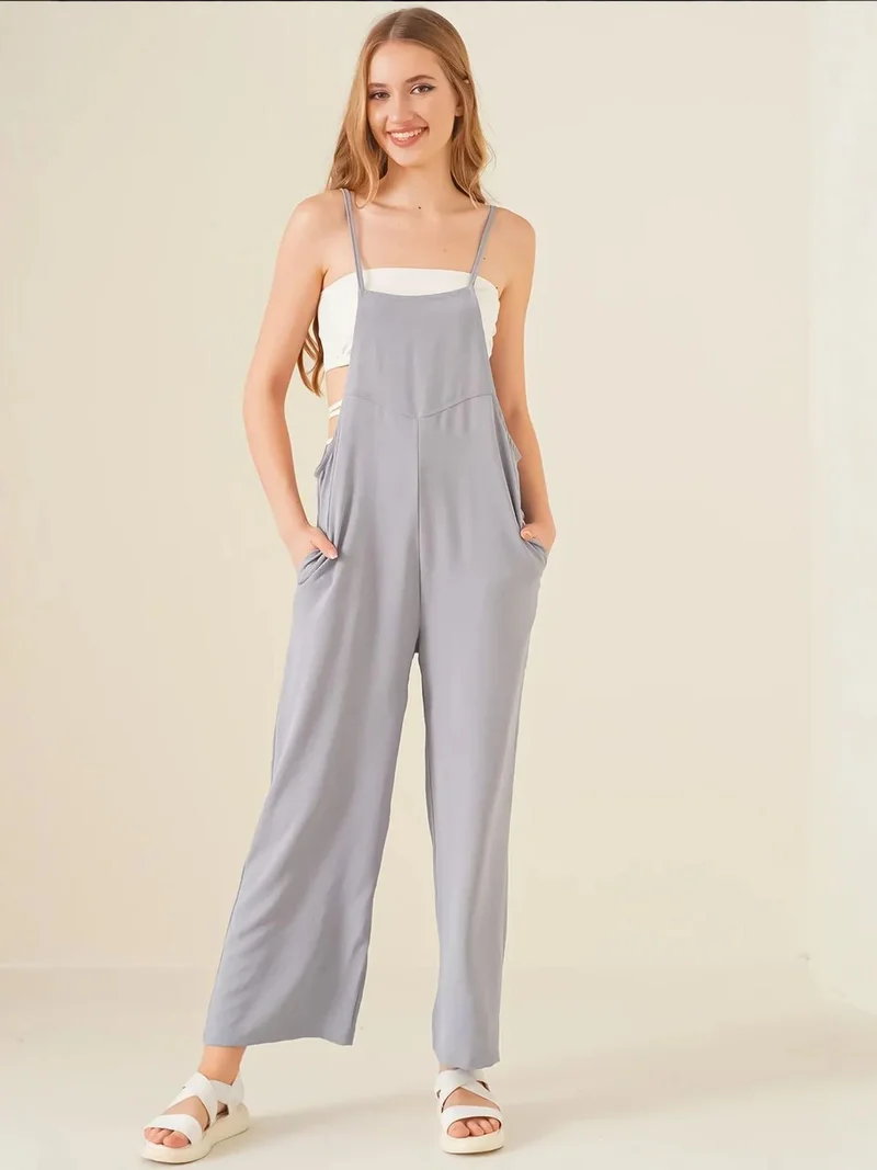 BDART Relaxed Fit Wide Leg Jumpsuit with Square Collar