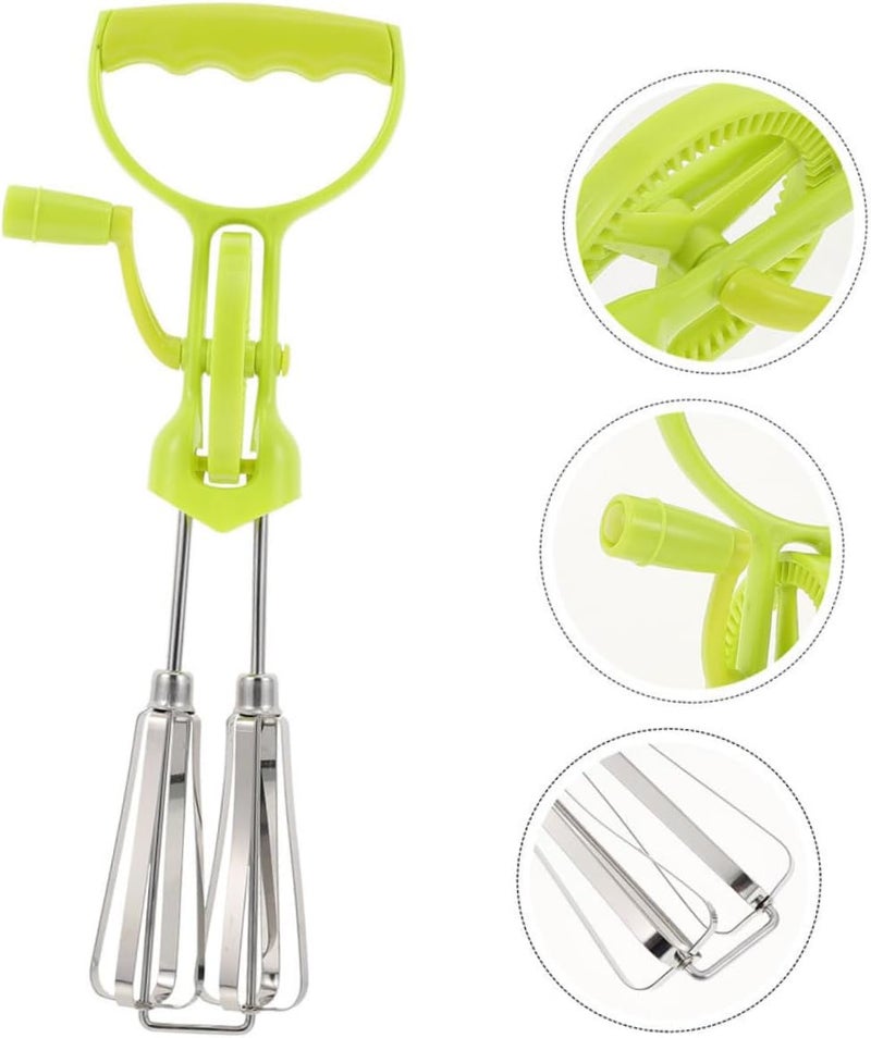 FUNOMOCYA Hand Crank Stainless Steel Egg Beater Plastic Handle Multi-functional Manual Mixer for Effortless Egg Blending and Cooking The Kitchen - Image 3