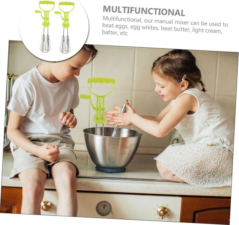 FUNOMOCYA Hand Crank Stainless Steel Egg Beater Plastic Handle Multi-functional Manual Mixer for Effortless Egg Blending and Cooking The Kitchen - Image 5
