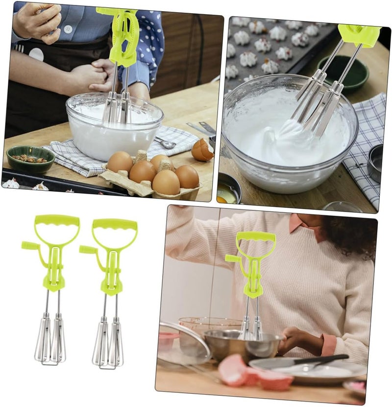 FUNOMOCYA Hand Crank Stainless Steel Egg Beater Plastic Handle Multi-functional Manual Mixer for Effortless Egg Blending and Cooking The Kitchen - Image 2
