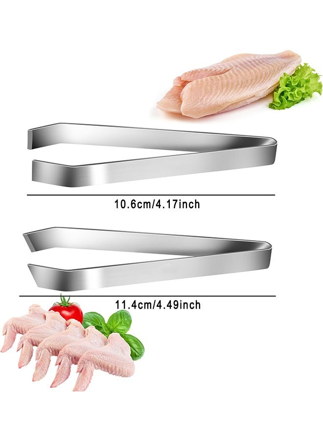 2 Pieces Fish Bone Tweezers Set Includes Stainless Steel Tongs Tweezers Fish Scale Scraper Removers Flat And Slant Tweezers Pliers For Chef Cooking Utensils, Sea Food, Beauty Tools - Image 2