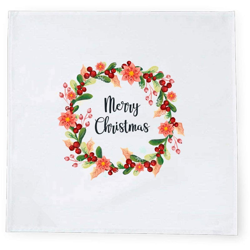 Khakee 6 Pcs Christmas Theme Tafta Silk Table Napkins 10x 10 for Xmas Decoration Christmas OrnamentsChristmas Gift npxmas340P - Image 2