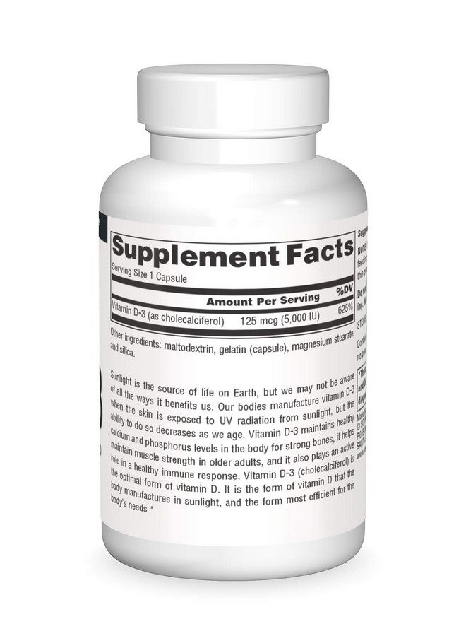 Source Naturals Source Naturals Vitamin D-3 Bioactive Form for Bone & Immune Health* 5000 iu - 60 Capsules  - Image 2
