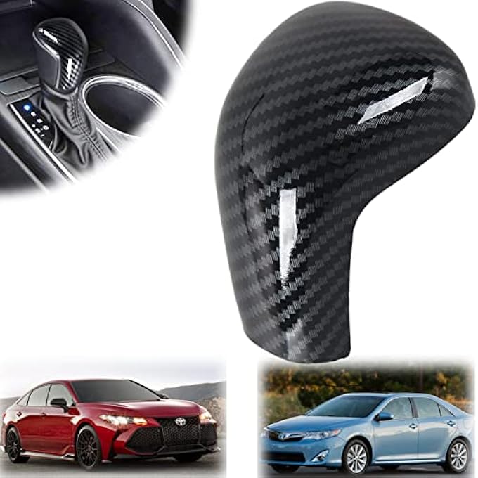 rayihni MAKINGTEC Carbon Fiber Gear Shift Knob Trim Cover Sticker Interior Accessories for Toyota Camry 2022 2021 2020 2019 2018 for Corolla Hatchback Avalon 2022 2021 2020 2019 Carbon Fiber - Image 2