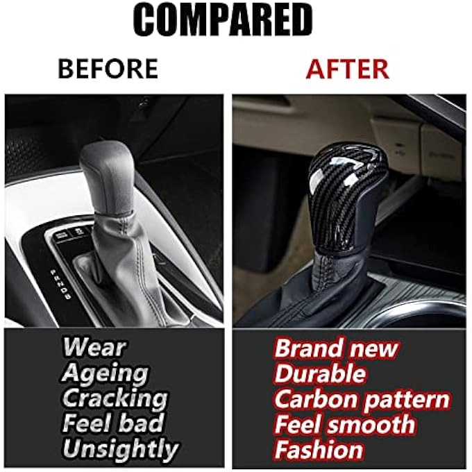 rayihni MAKINGTEC Carbon Fiber Gear Shift Knob Trim Cover Sticker Interior Accessories for Toyota Camry 2022 2021 2020 2019 2018 for Corolla Hatchback Avalon 2022 2021 2020 2019 Carbon Fiber - Image 4