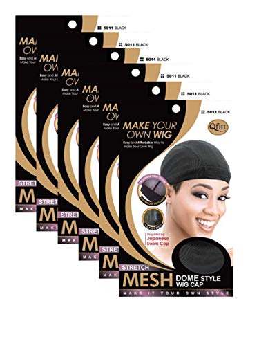 6 Pack Qfitt  Mesh Dome Style Wig Cap 5011