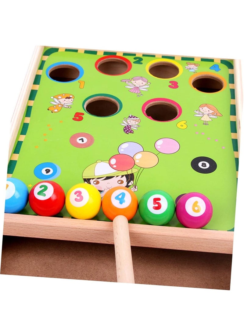 SYOSI - Mini Billiards Table, Table Tennis, Cat Pool Table, Toy Kids Motor Skills, Kids Desk Game Stress Balls, for Kids Girls Toys Mini Billiards for Cats Portable Wooden Child Toy Ball - Image 1