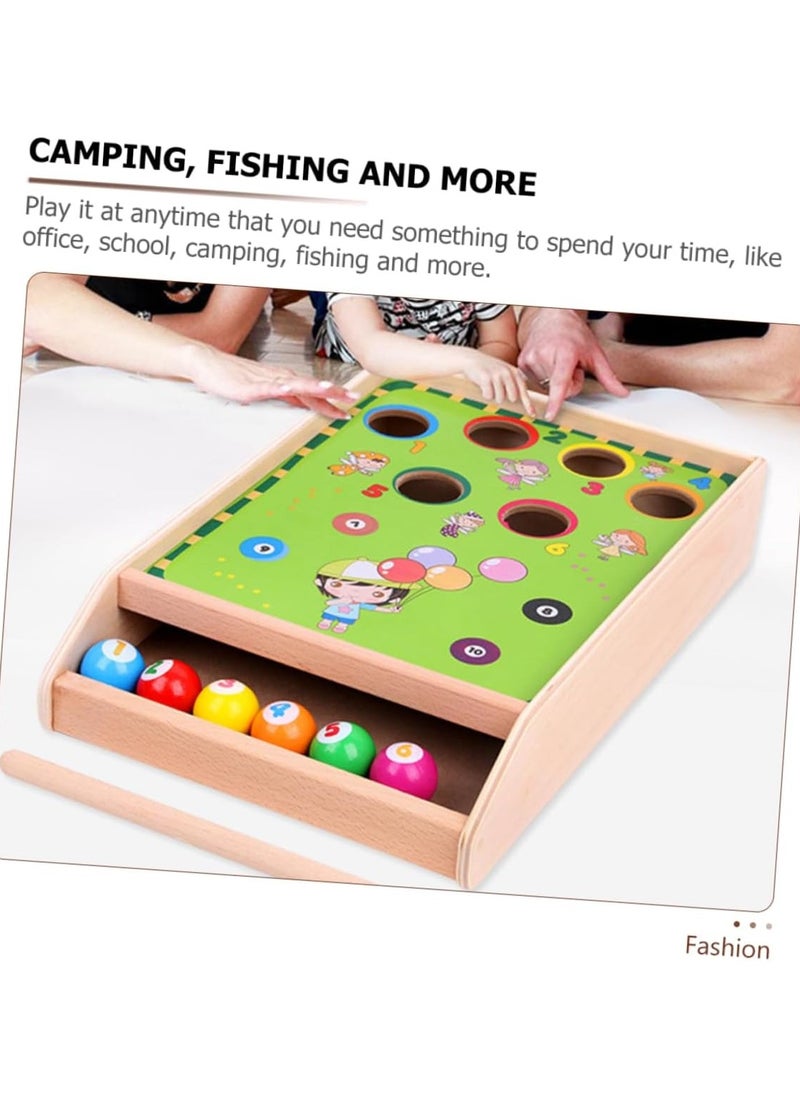 SYOSI - Mini Billiards Table, Table Tennis, Cat Pool Table, Toy Kids Motor Skills, Kids Desk Game Stress Balls, for Kids Girls Toys Mini Billiards for Cats Portable Wooden Child Toy Ball - Image 1