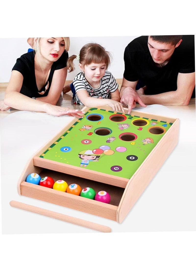 SYOSI - Mini Billiards Table, Table Tennis, Cat Pool Table, Toy Kids Motor Skills, Kids Desk Game Stress Balls, for Kids Girls Toys Mini Billiards for Cats Portable Wooden Child Toy Ball - Image 1