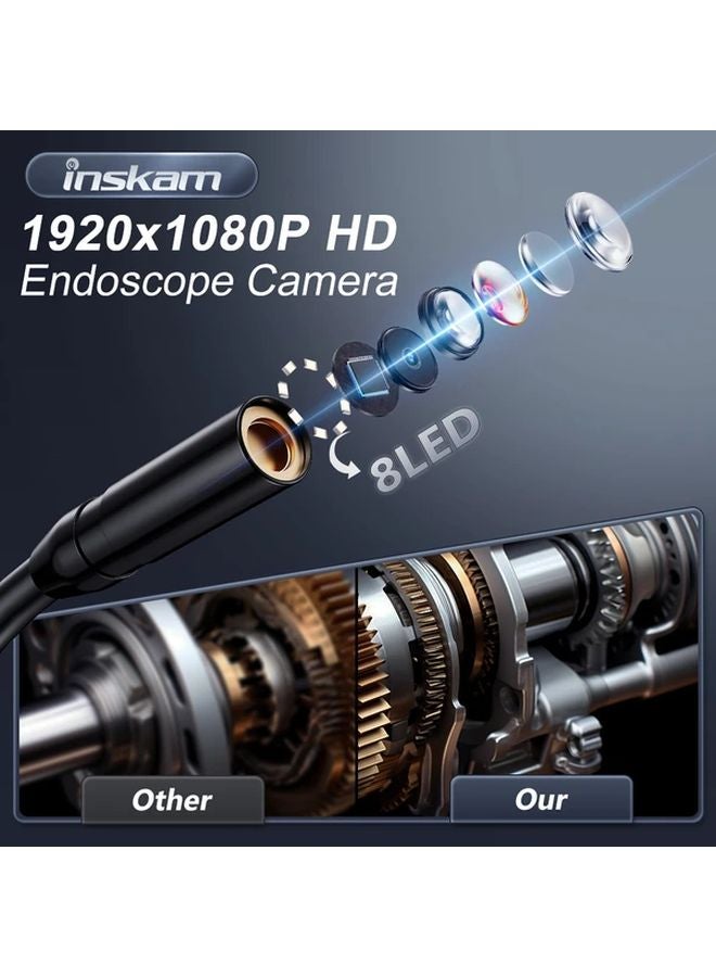 Orange 8mm Single Lens 4 3 Inch IPS LCD Endoscope Camera Dual USB Rechargeable Industrial Grade - Image 5