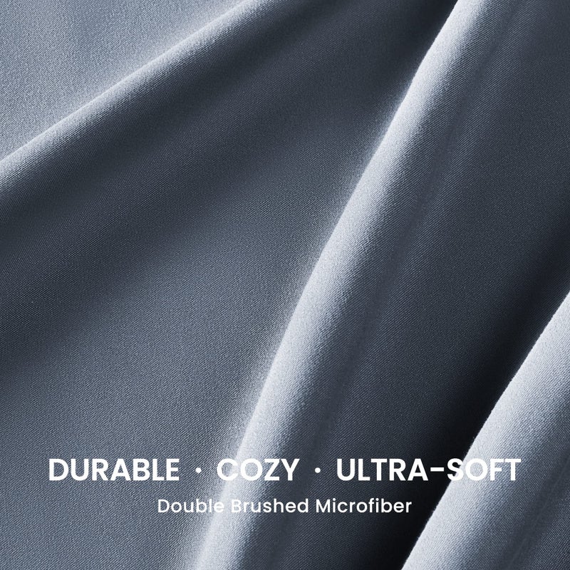 SLEEP ZONE مجموعة ملاءات أطفال سليب زون نانوتكس فائقة النعومة للتبريد حجم توين XL 3 قطع - ملاءة مسطحة وغطاء وسادة سهلة العناية - خالية من التجاعيد ومقاومة للتلاشي وعمق جيب 16" (أزرق فلينت توين XL) - Image 5