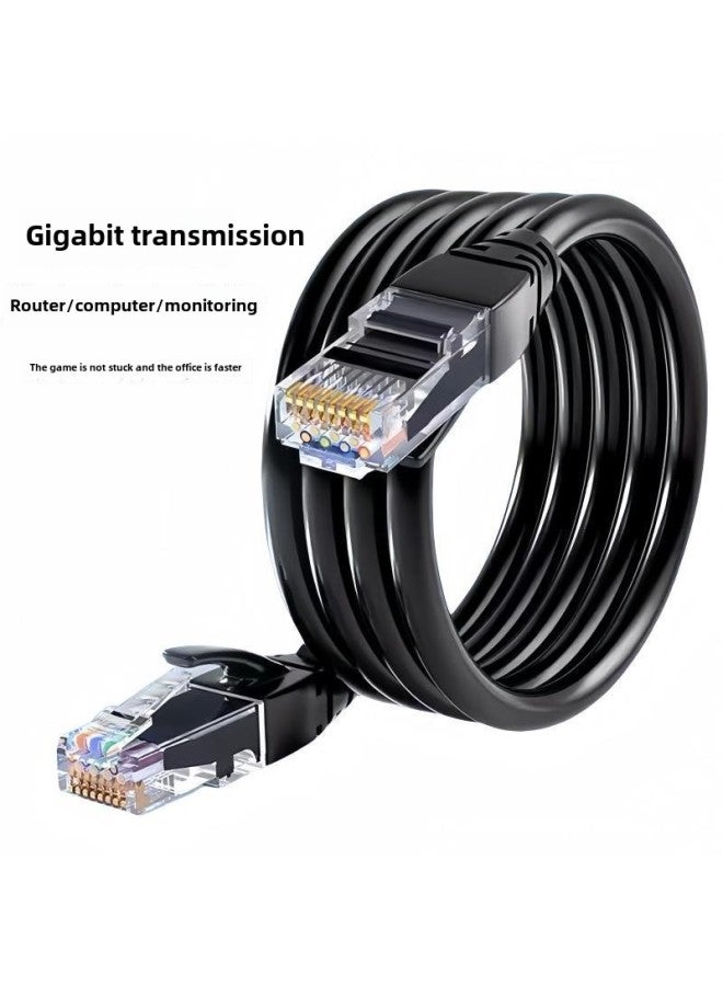 Super Six Types Of Finished Network Cable Cat6e Gigabit Network Cable High-speed Connection Line Computer Jumper 8-core Twisted Wire-Color:Internet Access Non-stop Upgraded Model 6 Types Of Network Cables - Black-Line Length:0.5m  - Image 5