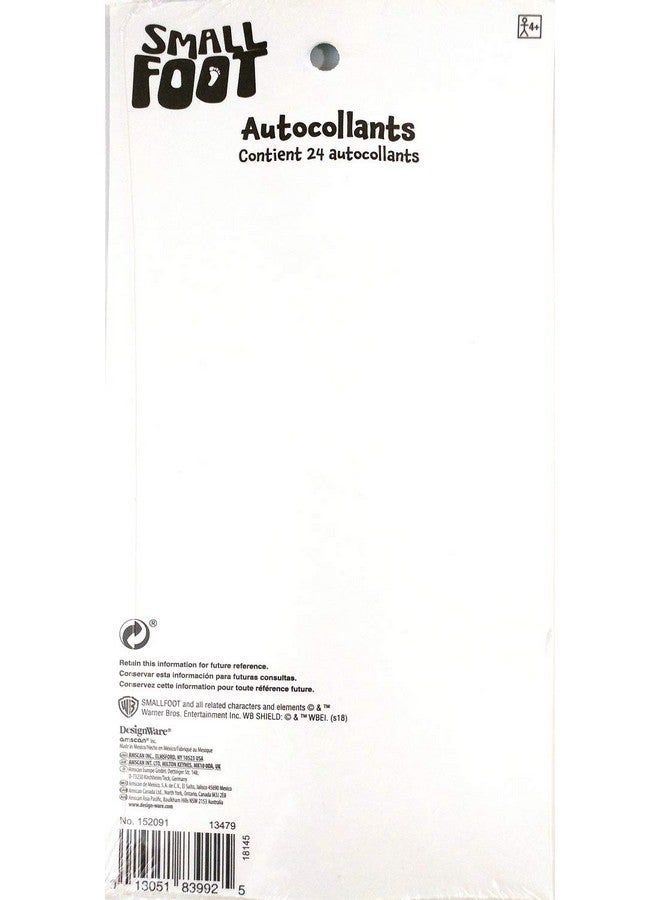 Amscan Smallfoot Stickers 2" Diameter 24 Stickers Per Pack - Image 3