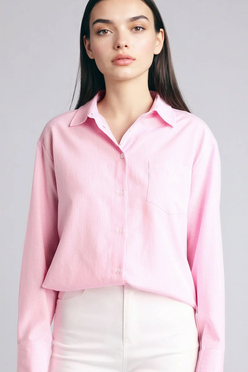ديفاكتو Oversize Striped Oxford Shirt