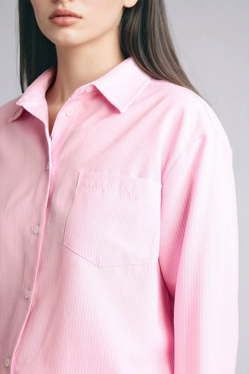 Defacto  Oversize Striped Oxford Shirt for Women | Best Price UAE
