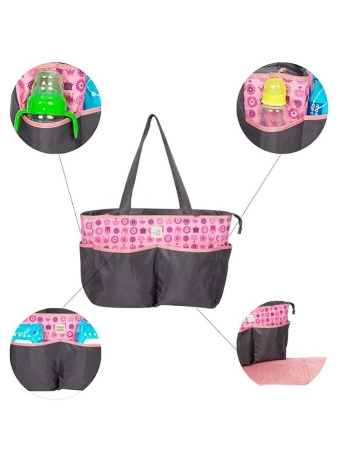 Mee Mee Nursing Diapers Bag |Adjustable Strap,Water&Stain Resistant BackPack |Spacious Bag With Multi Pockets for Keeping Milk Bottle With Diaper Changing Mat |All Baby Essentials In1 Bag (Grey) - Image 4