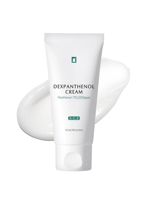 Tosowoong TOSOWOONG Dexpanthenol Cream, 170,000ppm B5 Panthenol, Madecassoside, Centella Asiatica for Skin Barrier Repair, Facial Moisturizer, Soothing, Hydrating, Korean Skincare, 60ml, 2.02 fl. oz. 