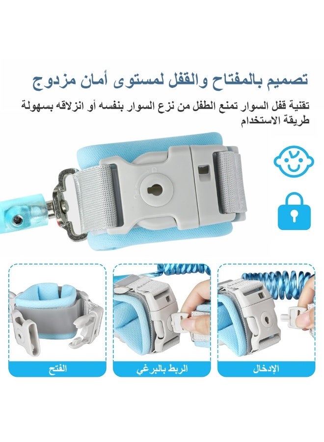 BBMORE Anti Lost Wrist Link 1.5m, Upgraded Reflective Toddler Harness Leash, Reflective Kids Wrist Leash for Baby, Child Walking Wristband Leashes for Baby Boys Girls to Outdoor Travel (Blue) - Image 5