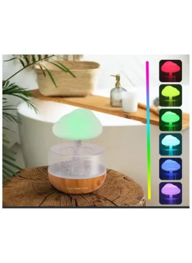 JAJEEK - 🌧️ Rain Cloud Aromatherapy Humidifier with Essential Oil Diffuser | 380ML Ultrasonic Cool Mist Humidifier with 7-Color LED Night Light | Adjustable Mist Levels & Relaxing Water Drop Sound | Cold Fog Diffuser Ideal for Sleep, Yoga, Bedroom, Home & Office (Multicolor) - Image 1