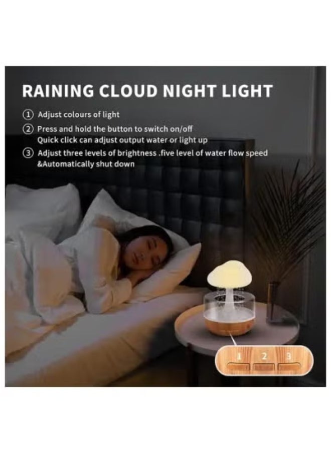 JAJEEK - 🌧️ Rain Cloud Aromatherapy Humidifier with Essential Oil Diffuser | 380ML Ultrasonic Cool Mist Humidifier with 7-Color LED Night Light | Adjustable Mist Levels & Relaxing Water Drop Sound | Cold Fog Diffuser Ideal for Sleep, Yoga, Bedroom, Home & Office (Multicolor) - Image 1