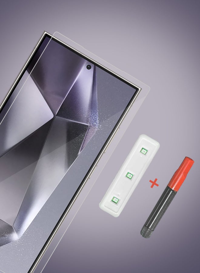 CATANES Samsung Galaxy S24 Ultra Screen Protector 9H Hardness HD Scratch Resistance Screen Protector UV Tempered Glass film UV Glue for UV Tempered Glass film - Image 3