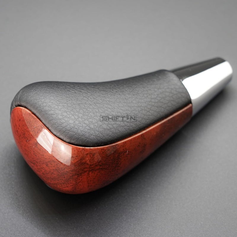 SHIFTIN Leather Wood Gear Shift Knob for Toyota Avalon Yaris 4Runner Land Cruiser Sienna Camry Solara Tacoma and Lexus ES300 ES330 GS300 GS400 GS430 SC (Black Leather/Brown Walnut) - Image 5