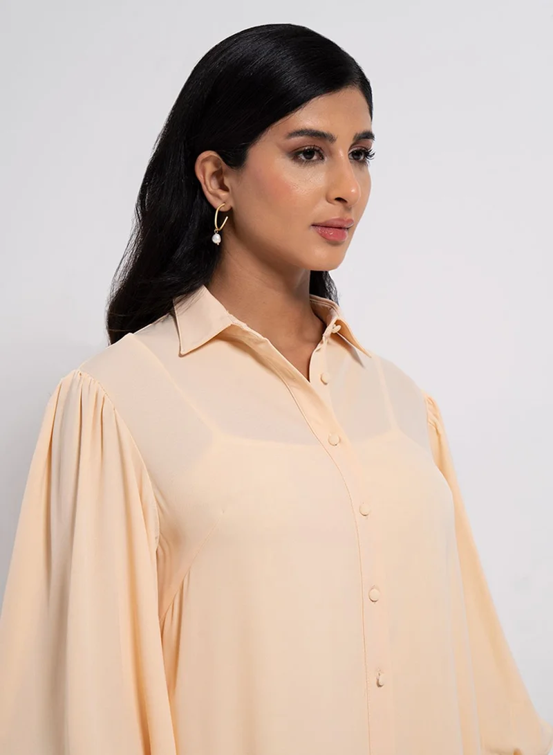 RINA Pleated Shirt Dress