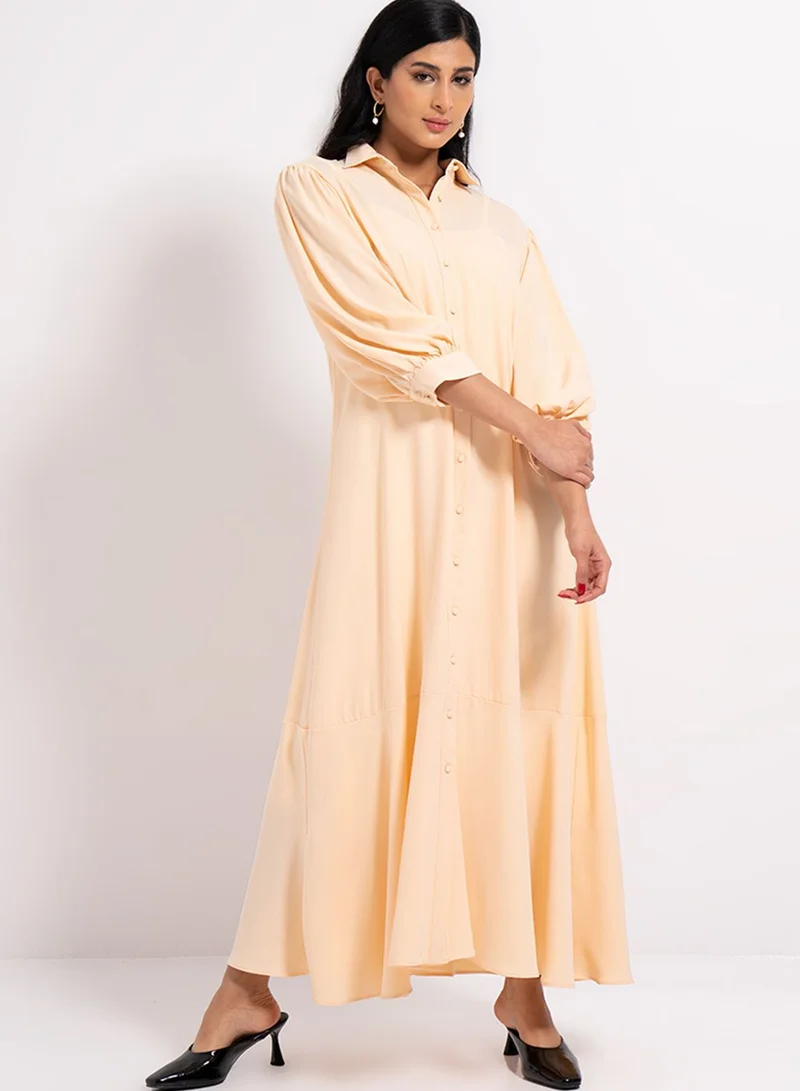 RINA Pleated Shirt Dress