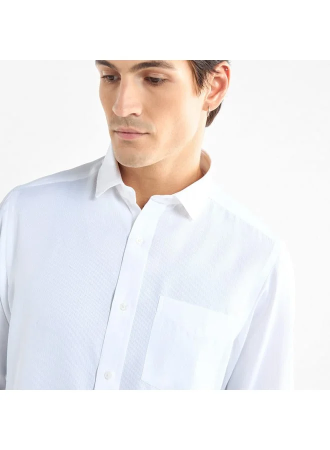 Splash FAV Textured Shirt with Long Sleeves and Pocket