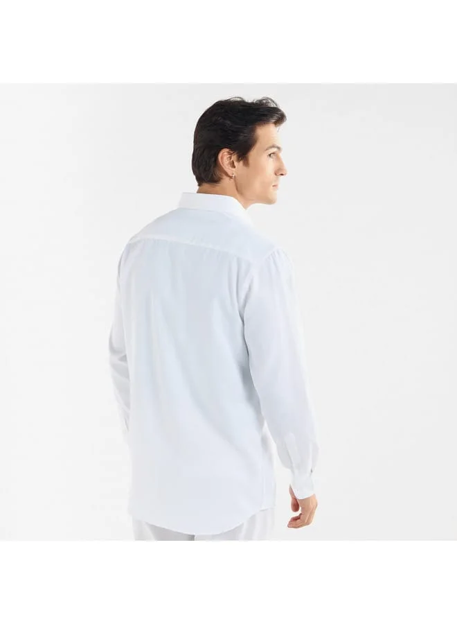 Splash FAV Textured Shirt with Long Sleeves and Pocket