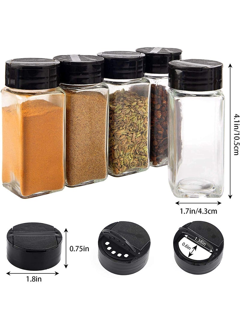 Khandhar Khandhar Spice Jar Glass Container For Storage Salt Pepper Square Kitchen Storage Glass Jar For Oregano And Chilly Flakes Dispenser With Lid 6 Transparent  - Image 3