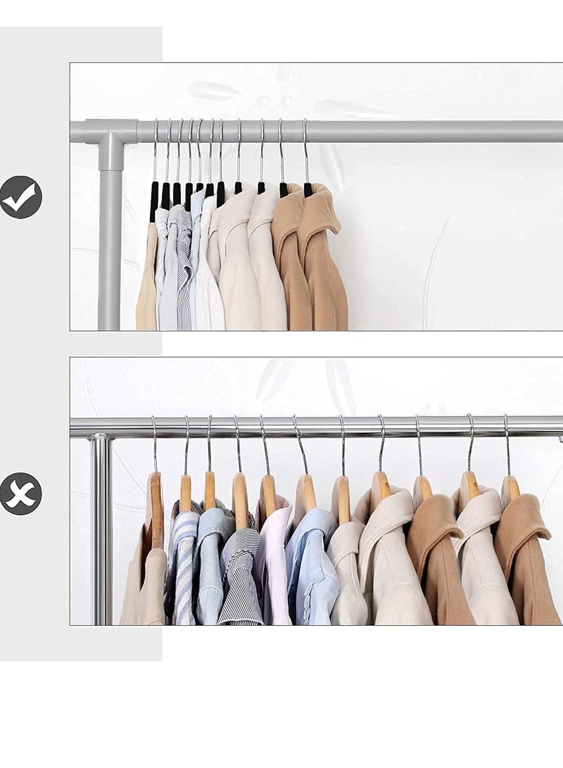 Red Dot Gift 100 Pack Black Non Slip Velvet Hangers 42cm With 360 Degree Rotatable Hook. - Image 3