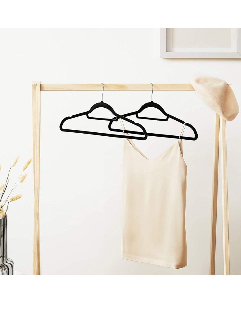 Red Dot Gift 100 Pack Black Non Slip Velvet Hangers 42cm With 360 Degree Rotatable Hook. - Image 4