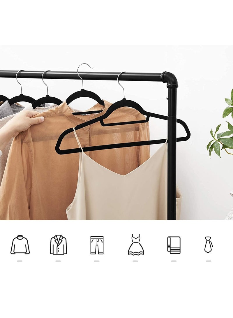 Red Dot Gift 100 Pack Black Non Slip Velvet Hangers 42cm With 360 Degree Rotatable Hook. - Image 5