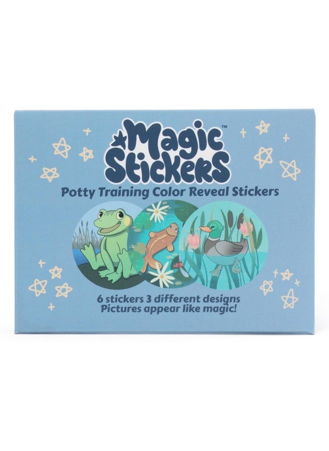 POTTY TIME New! Colorchanging Magic Stickers Potty Training Seat By Potty Watch Easy & Fun Toilet Training With Interactive & 6 Reusable Color Changing Stickers Included! (Pond Magic Reveal Stickers)  - Image 1