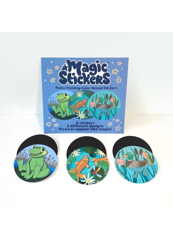 POTTY TIME New! Colorchanging Magic Stickers Potty Training Seat By Potty Watch Easy & Fun Toilet Training With Interactive & 6 Reusable Color Changing Stickers Included! (Pond Magic Reveal Stickers)  - Image 3