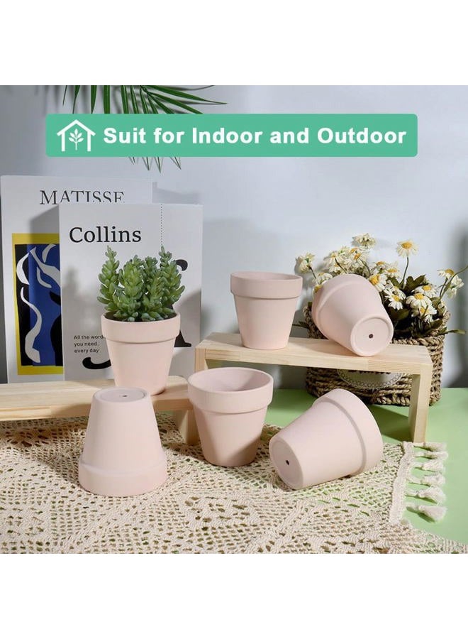 vensovo 3 Inch Pink Terracotta Pots with Drainage - 20 Pack Clay Flower Pots, Succulent Nursery Pots Great for Plants, Crafts, Wedding Favor - Image 4