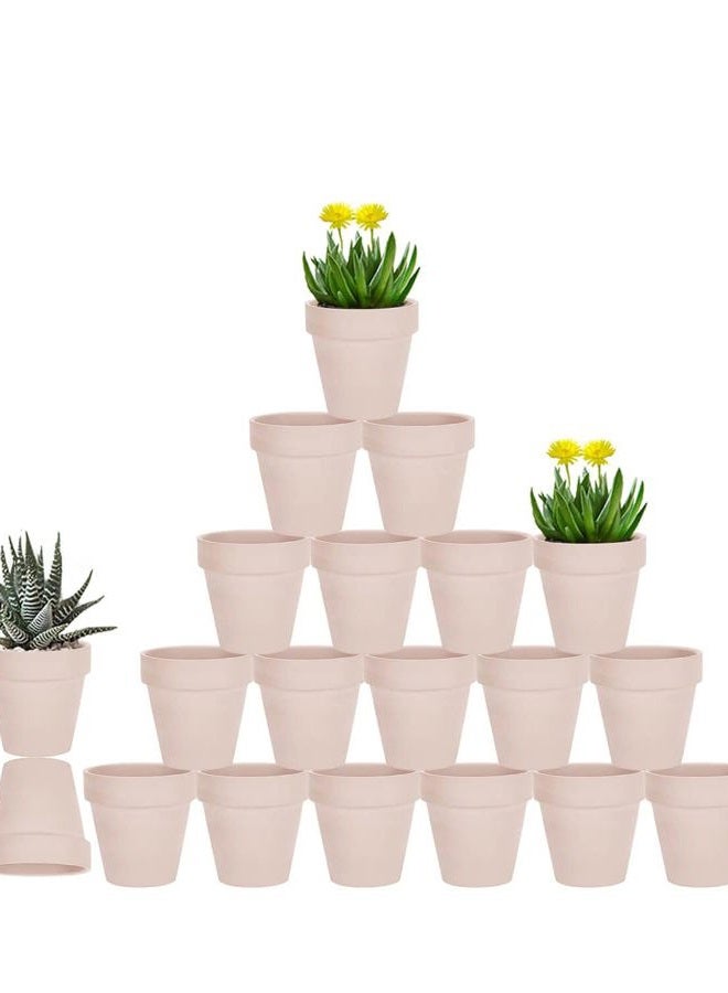 vensovo 3 Inch Pink Terracotta Pots with Drainage - 20 Pack Clay Flower Pots, Succulent Nursery Pots Great for Plants, Crafts, Wedding Favor - Image 1