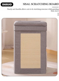 DUNISO Cat House for Indoor Cat, Cat Condo Bed,Round Window, 3 Layer Cat Bed with Scratch Pad and Hideaway Cube, Large Enclosed Cat Bed for Multi Cats Family  - Image 3