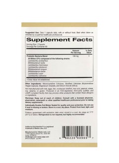 California Gold Nutrition LactoBif 30 Probiotic 30 Billion CFU 60 Veggie Capsules  - Image 2