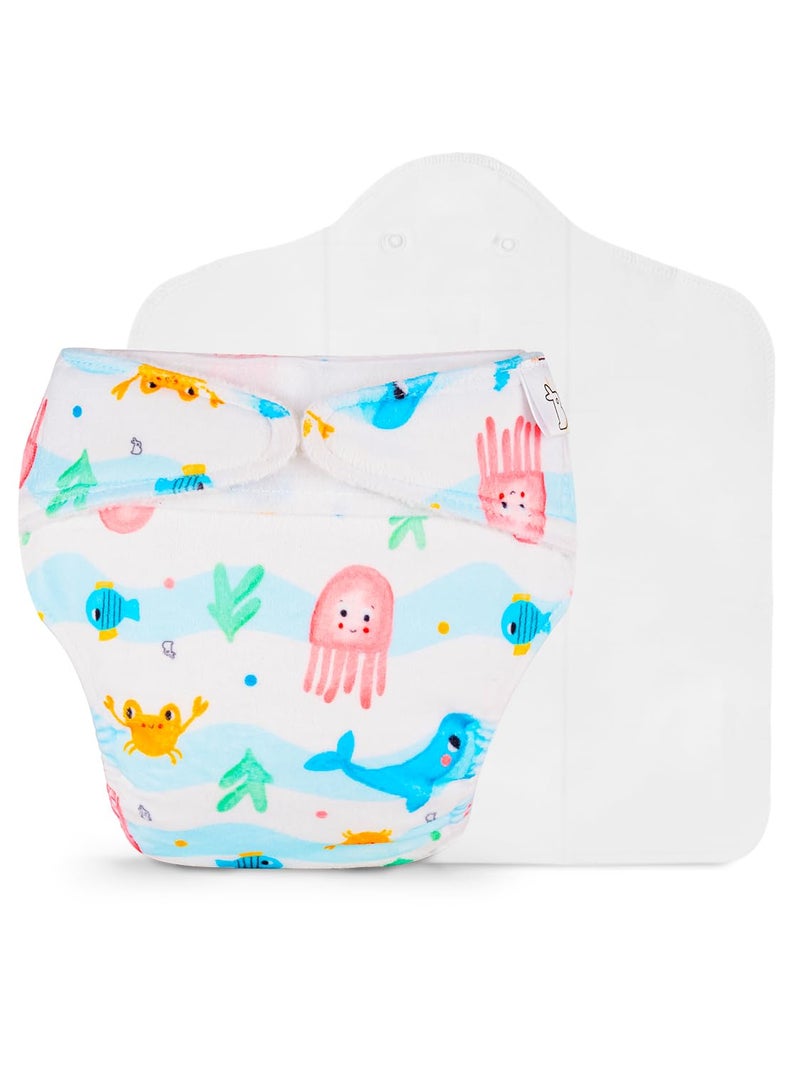 Superbottoms Freesize UNO SuperSoft Cloth Diaper (with Velcro) | Reusable, Adjustable Cloth Diaper for Babies | Dry Feel Comfort | Fits from 3 Months to 3 Years | Washable & Rash-Free | Bubble Buddies - Image 1