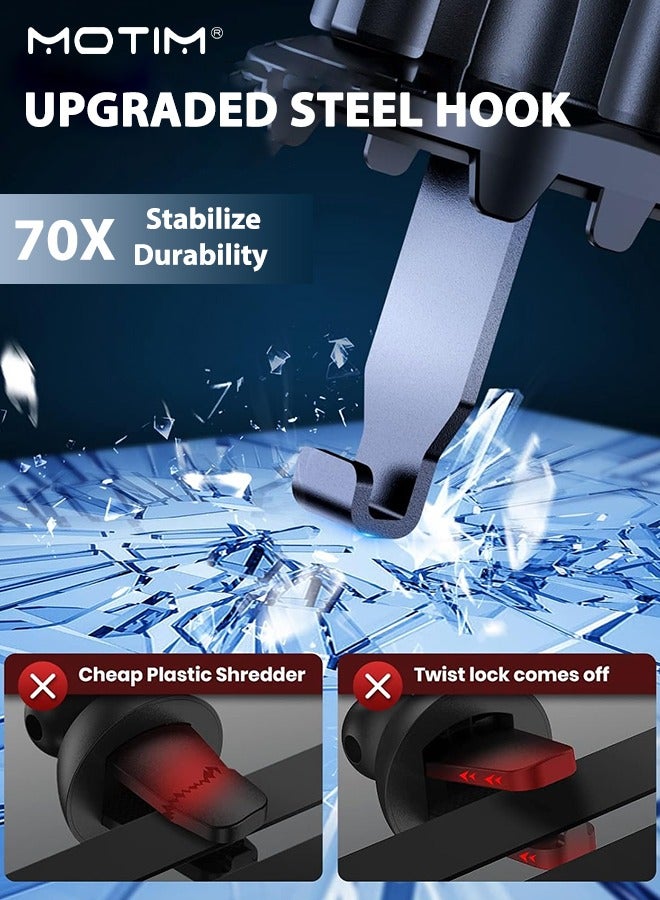 Motim Car Mobile Phone Holder for Air Vent, 360° Rotation Car Phone Holder Car Mount with Ultra Stable Hook, Anti Shake for iPhone 17/16/15/14/13/12 Series Galaxy S25/S24/S23 and Most Phones - Image 5
