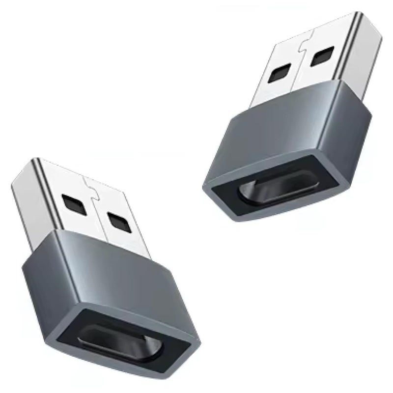 Kanget Dual Pack USB Type C Female to USB Male Adapter Type C Connector, USB Converter with Standard USB 3.1 Interface (2 Pieces, Grey) - Image 1