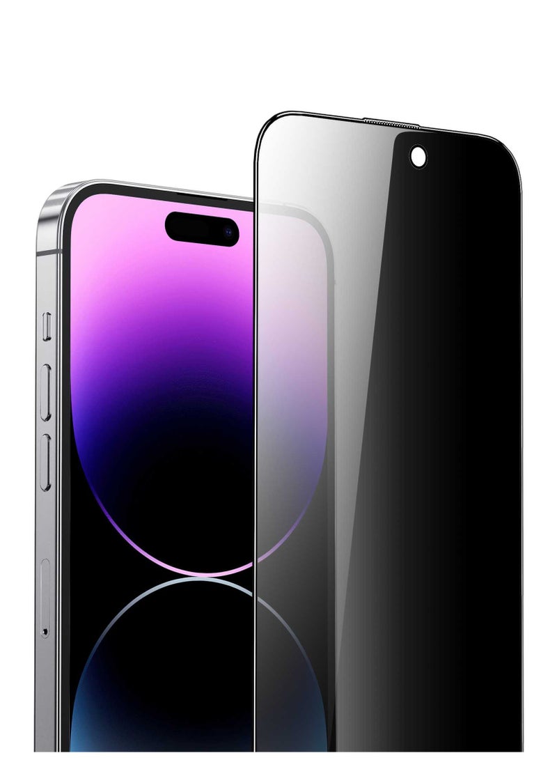 جرين ليون واقي شاشة زجاجي شفاف كريستالي زجاجي للآيفون 15 برو مع خصوصية 9H ستيف خصوصية / مضاد للخدش / مقاومة للشحوم / مضاد للبصمة / مضاد للبصمة / عالي الاستجابة / رؤية جانبية محجوبة / خالٍ من الفقاعات - أسود - Image 1