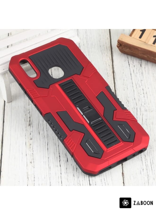 Zaboon - Protective Case Cover For vivo Y91 Vanguard Lanyard Kickstand TPU + PC - Image 1