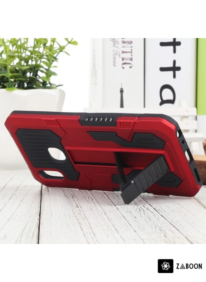 Zaboon - Protective Case Cover For vivo Y91 Vanguard Lanyard Kickstand TPU + PC - Image 1