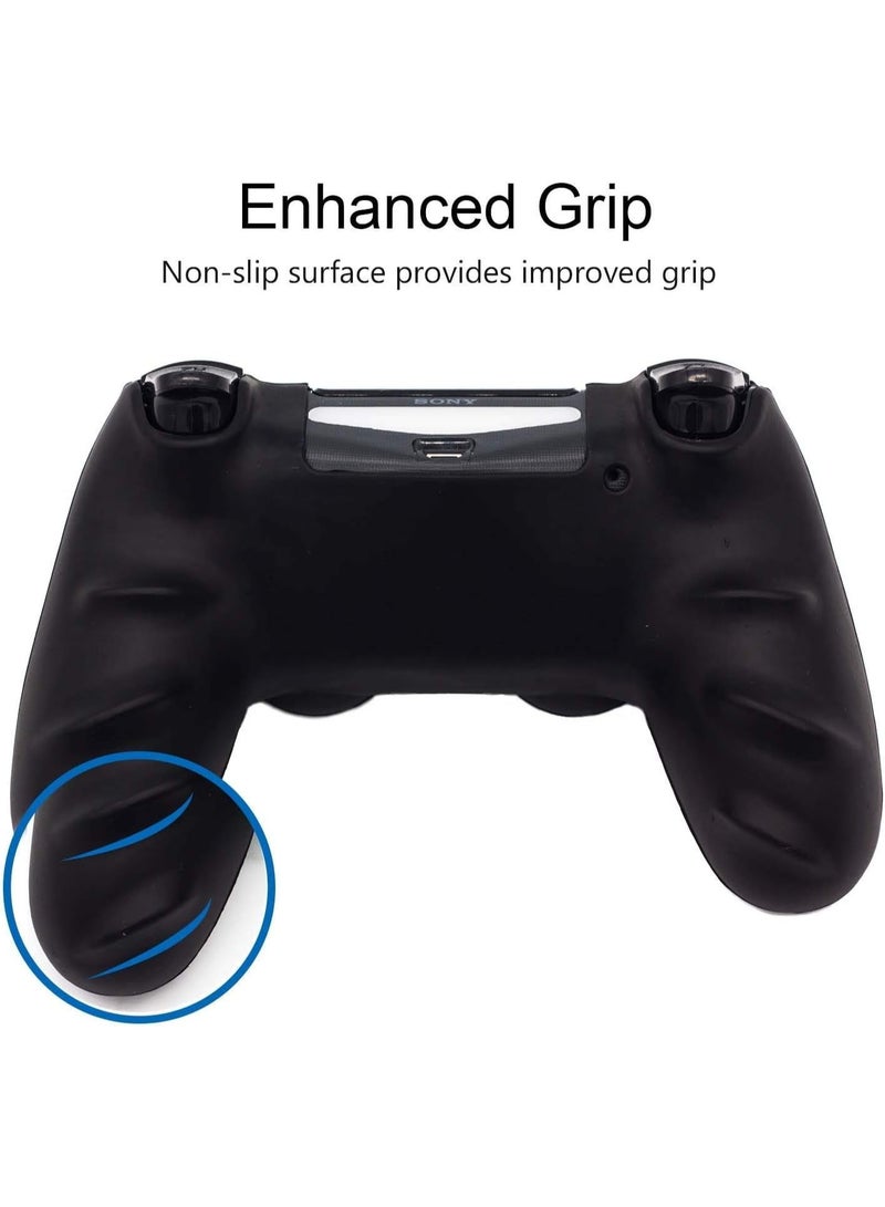 وحدة التحكم الجلد لـ PS4 ، ومكافحة الانزلاق قبضة السيليكون غطاء الحماية الحالة متوافقة مع PS4 رقيقة / PS4 برو اللاسلكي / سلكي وحدة التحكم لعبة مع 2 التنين نقش قبضة الإبهام قبضة قبعات - Image 5