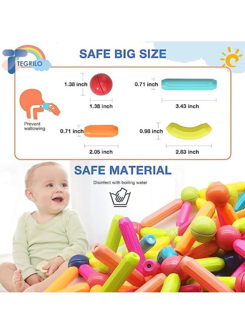 Loquat 36 PCS Magnetic Building Blocks Toy, Stacking Magnetic Stick Rods and Ball Toys, Educational Construction Puzzle for Kids - Image 2