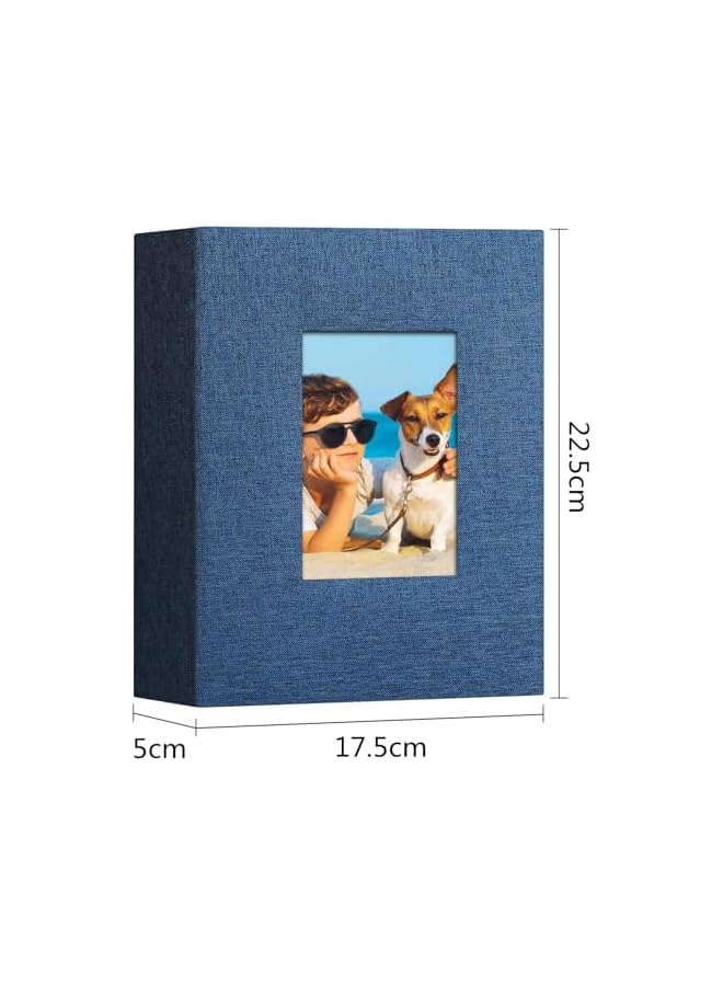 The Bros ألبوم صور 4x6 200 جيب ألبومات صور بغطاء من الكتان ألبومات صور للعائلة، الزفاف، الطفل، كتاب الصور يحمل صور عمودية (أزرق) - Image 2